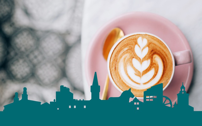 kaffekopp med avestasiluett