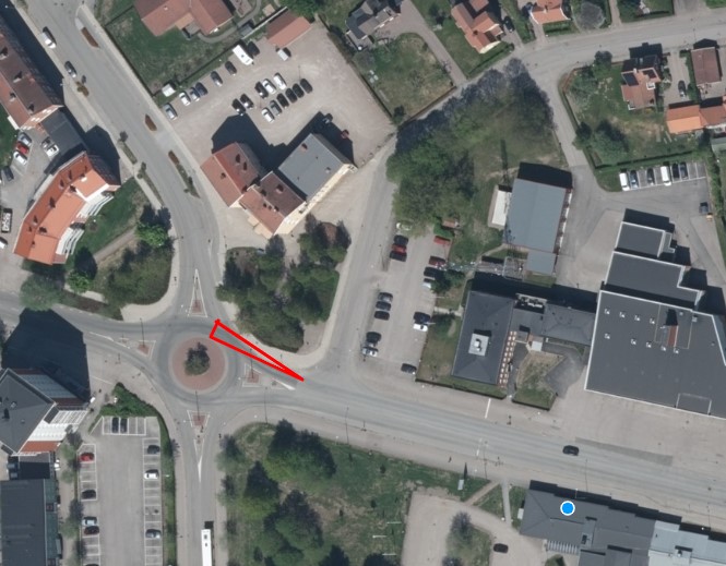 Kartbild med rödmarkerat område.