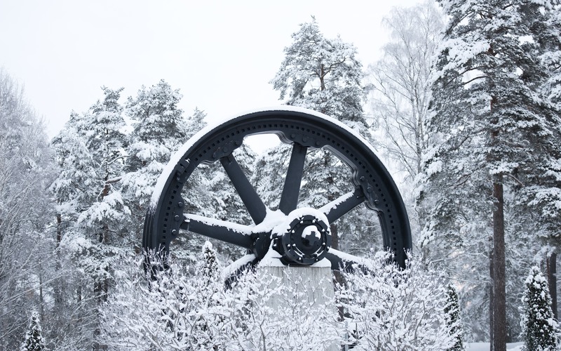 Hjulet i Horndal i vinterskrud