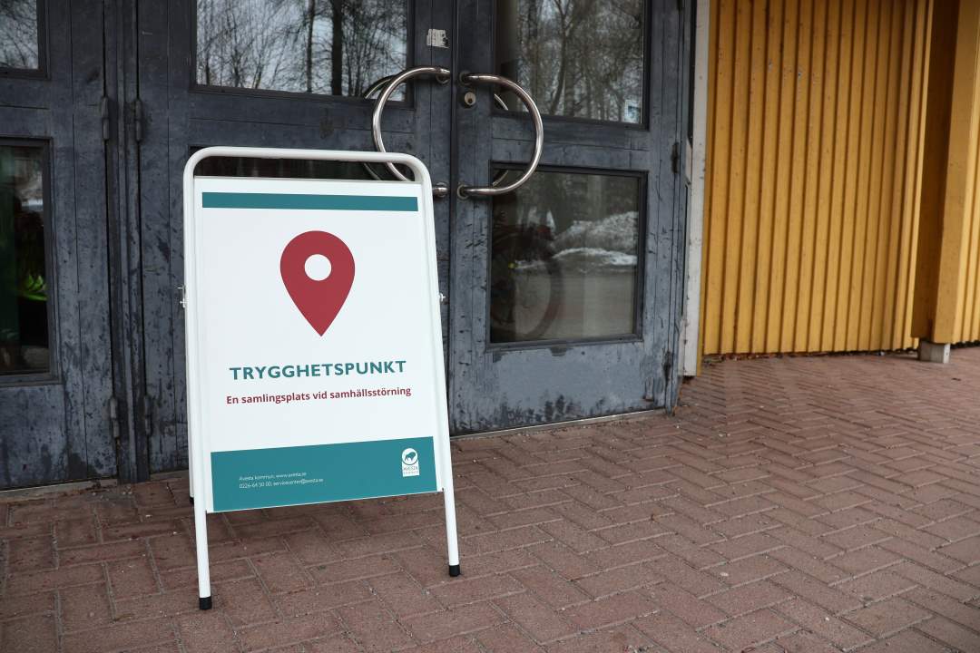 Entréskylt för trygghetspunkt