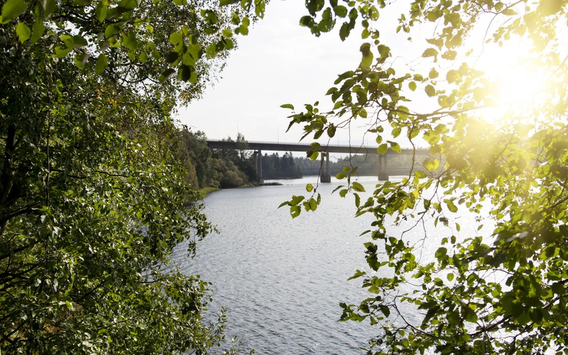 Bild över vatten och natur. Fotograf: Therese Asplund