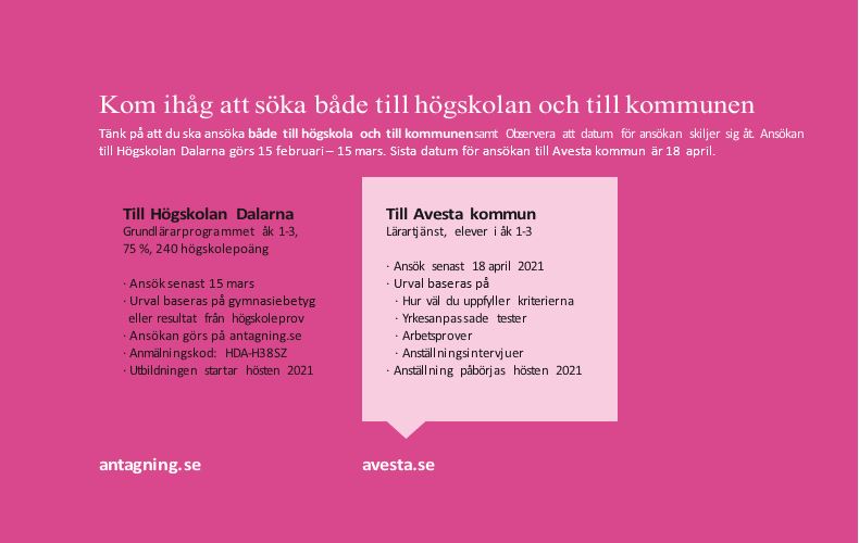 Information om ansökan till högskolan