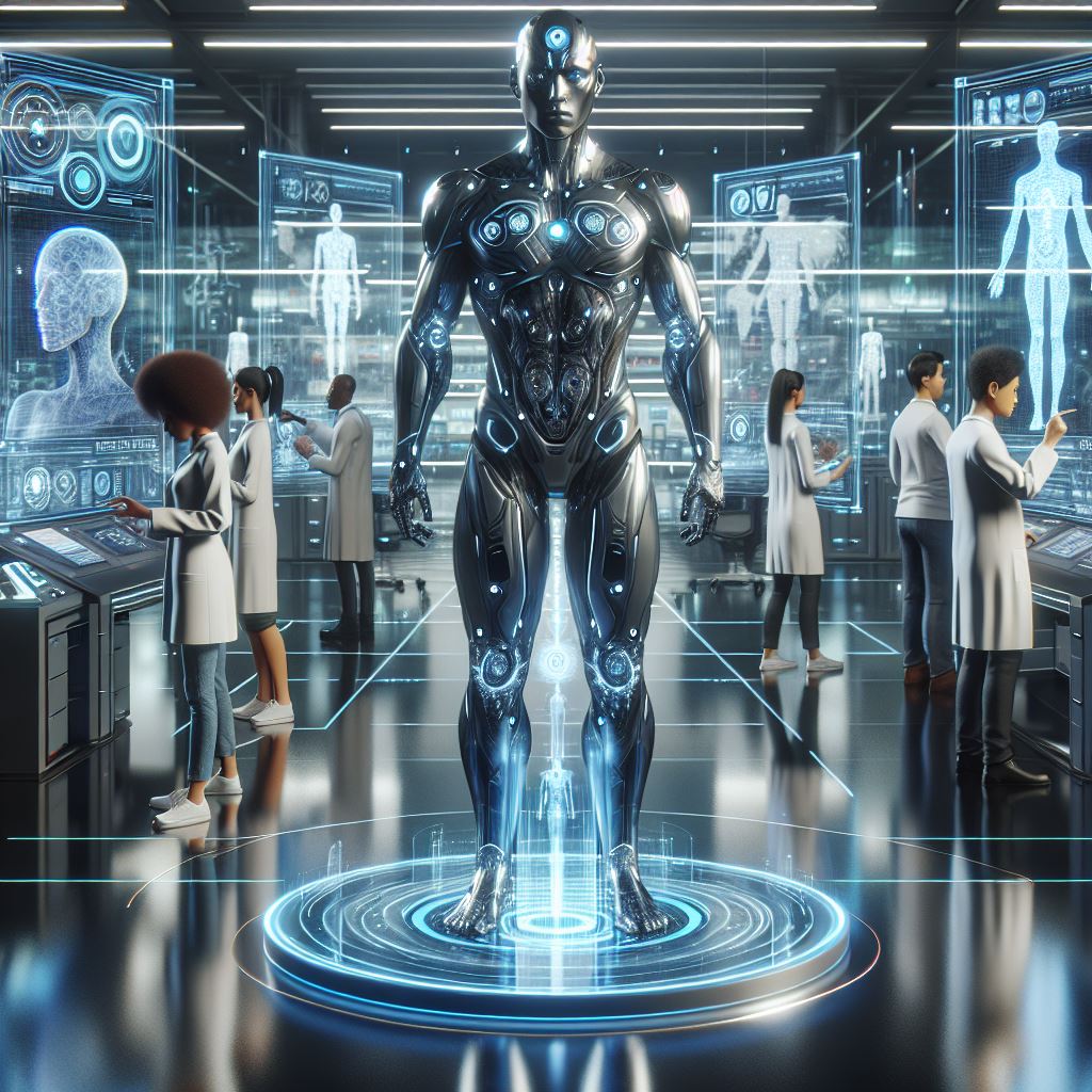 En AI robot i ett laboratorium