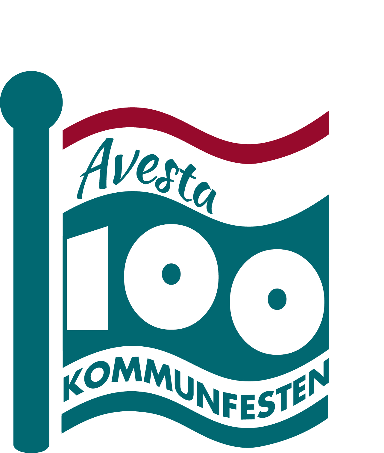 Avesta kommuns officiella logotyp "Kommunfesten" som symboliserar Avesta 100 år