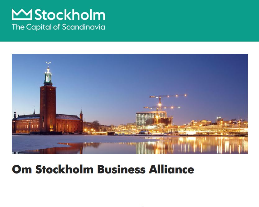 En bild med stockhom s vinjett och en vy i kväll