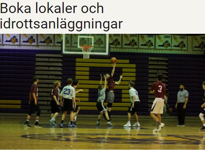 En rubrik med en bild från en basketmatch