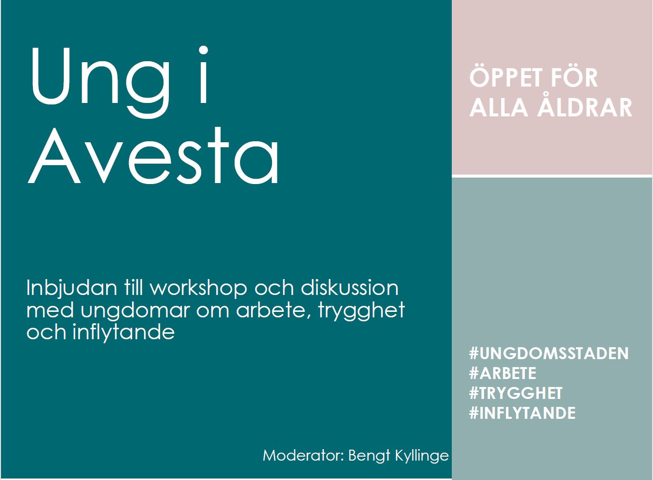 Affisch med inbjudan till dag om att diskutera ungas situation