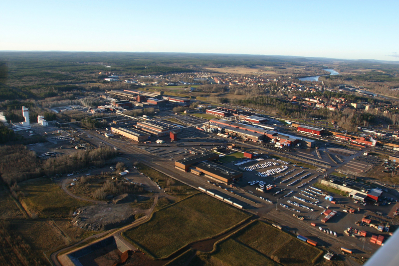 Flygbild på Outokumpu Avesta